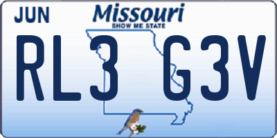 MO license plate RL3G3V