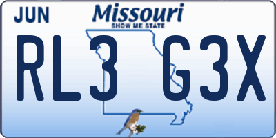MO license plate RL3G3X