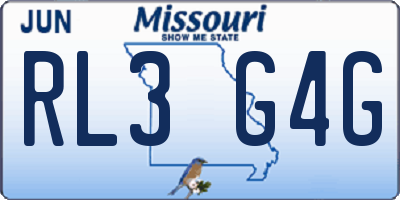 MO license plate RL3G4G