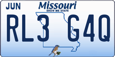 MO license plate RL3G4Q