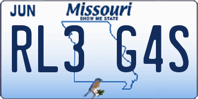 MO license plate RL3G4S