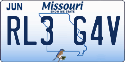 MO license plate RL3G4V