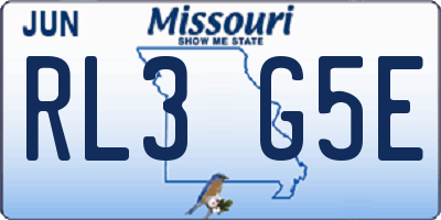MO license plate RL3G5E
