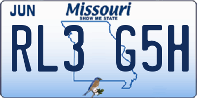 MO license plate RL3G5H