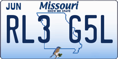 MO license plate RL3G5L