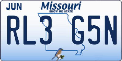 MO license plate RL3G5N