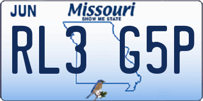 MO license plate RL3G5P