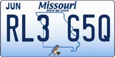 MO license plate RL3G5Q