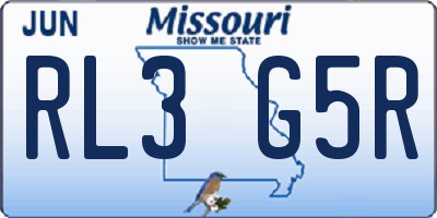 MO license plate RL3G5R