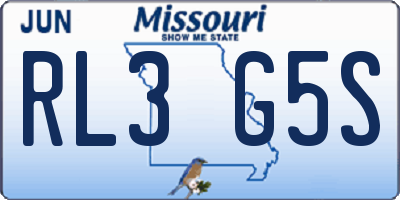 MO license plate RL3G5S