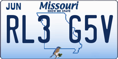 MO license plate RL3G5V