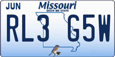 MO license plate RL3G5W