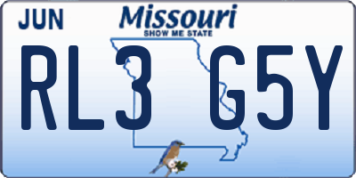 MO license plate RL3G5Y