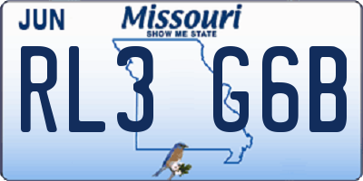 MO license plate RL3G6B