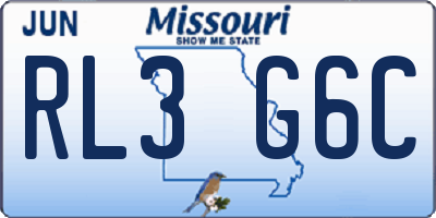 MO license plate RL3G6C