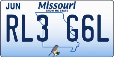 MO license plate RL3G6L