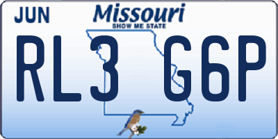 MO license plate RL3G6P