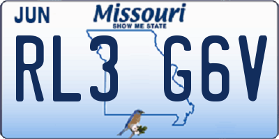 MO license plate RL3G6V