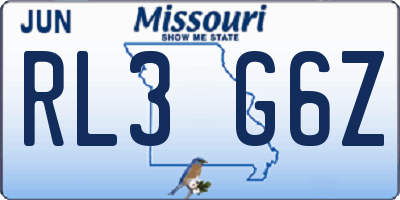 MO license plate RL3G6Z
