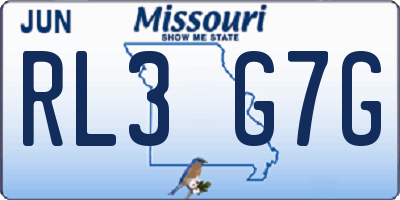 MO license plate RL3G7G