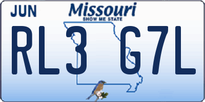 MO license plate RL3G7L