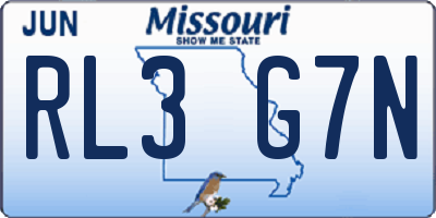 MO license plate RL3G7N