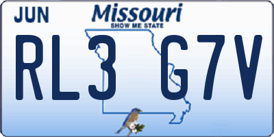 MO license plate RL3G7V