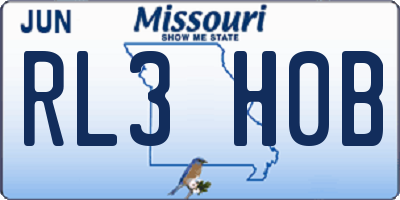 MO license plate RL3H0B