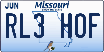 MO license plate RL3H0F