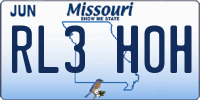 MO license plate RL3H0H