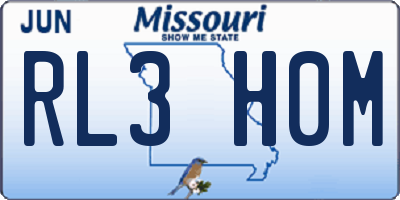 MO license plate RL3H0M
