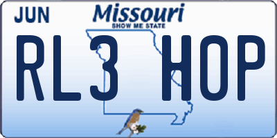 MO license plate RL3H0P