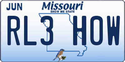 MO license plate RL3H0W