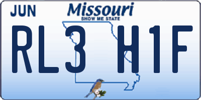 MO license plate RL3H1F
