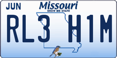 MO license plate RL3H1M