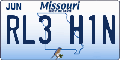 MO license plate RL3H1N