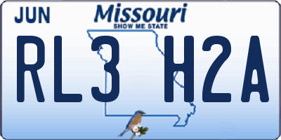MO license plate RL3H2A