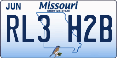 MO license plate RL3H2B
