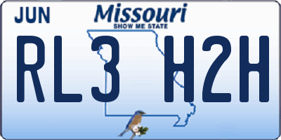 MO license plate RL3H2H
