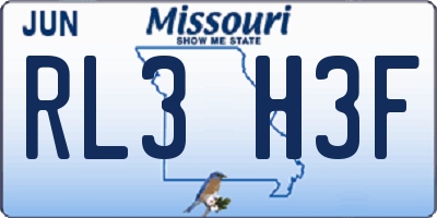 MO license plate RL3H3F