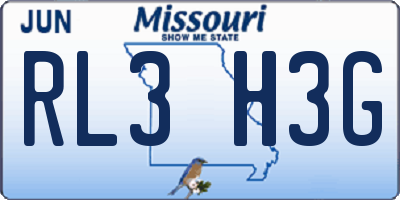 MO license plate RL3H3G