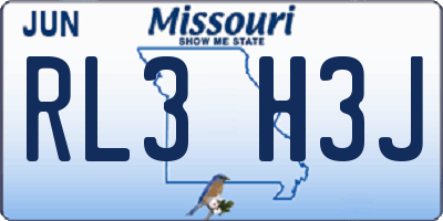 MO license plate RL3H3J