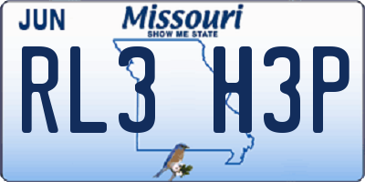 MO license plate RL3H3P