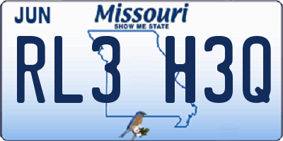 MO license plate RL3H3Q