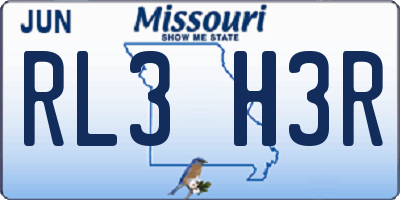 MO license plate RL3H3R