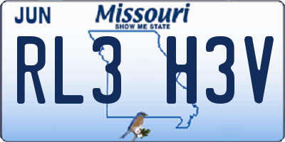 MO license plate RL3H3V