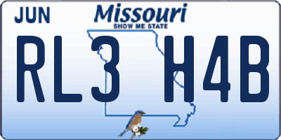 MO license plate RL3H4B