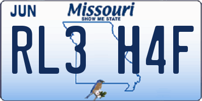 MO license plate RL3H4F