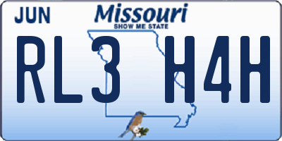 MO license plate RL3H4H