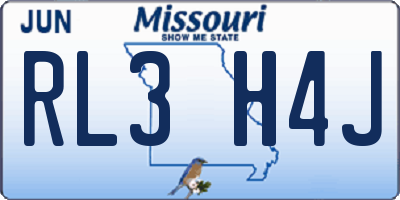 MO license plate RL3H4J